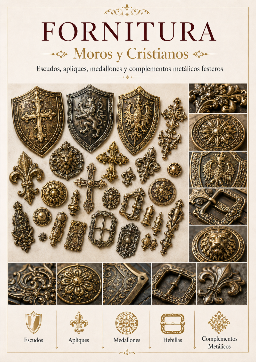 Catálogo visual de fornitura para Moros y Cristianos